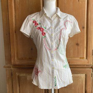 Johnny Was J3 Workshop Eagle Flight 5071 RARE Floral Embroidered Rhinestone